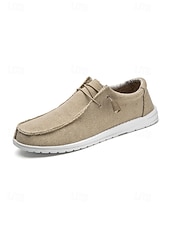 cheap Men-Men's Canvas Outdoor Resort Shoes – Comfortable Slip-On Loafers for Travel, Walking and Casual Resort Wear