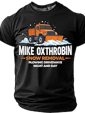  Men's MIKE OXTHROBIN Snow Removal Funny Adult Humor Naughty Pun Graphic T-Shirt Plowing Driveways Night and Day Gag Gift Casual Wear Designer Clothing Apparel S M L XL XXL XXXL
