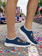  Patriotische, atmungsaktive Mesh-Sneaker für Herren zum Hineinschlüpfen – Adler- und Flaggenmotiv für Paraden, den 4. Juli, den 250. Jahrestag der USA und nationale Feierlichkeiten