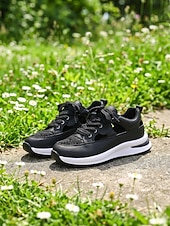 abordables Zapatillas de mujer-Zapatillas beige con cortes para mujer: zapatos informales transpirables con cordones para uso diario, para caminar y viajar.