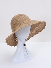 voordelige Dameshoeden-Opvouwbare zonnehoed voor dames, lichtgewicht polyester, boho-stijl, meerkleurig, ademend en opvouwbaar, perfect voor vakantie, reizen, strand en dagelijks gebruik.