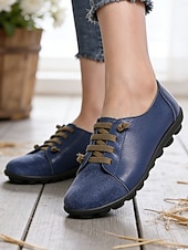 preiswerte Damenschnürschuhe-Dunkelblaue Damen-Loafer aus echtem Leder mit Gummiband – lässige Slipper mit weicher Gummisohle für Alltag und Reisen