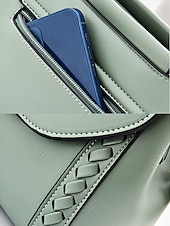 abordables Cabas et fourre-tout-Sac à main bandoulière femme en similicuir avec poignée supérieure et bandoulière réglable, élégant sac à main multicolore pour un usage quotidien décontracté, les trajets domicile-travail et les sorties en vacances.