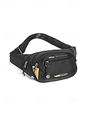 Χαμηλού Κόστους Ανδρικές τσάντες-Ανδρική τσάντα μέσης από νάιλον, πολύχρωμη τσάντα μέσης μεγάλης χωρητικότητας με πολλαπλές τσέπες, ρυθμιζόμενη ζώνη, τσάντα χιαστί στήθους για καθημερινή χρήση, πεζοπορία, υπαίθρια αθλήματα και ταξίδια