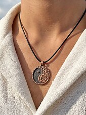 economico Accessori per le vacanze-Collana con ciondolo in lega bohémien da uomo, gioielli vintage in argento con catena a strati tribali, per vacanze estive al mare e abbigliamento casual quotidiano