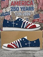 billiga Skor för män-Patriotiska herrsneakers - stjärnrandig flaggtrycksdesign för parader, 4 juli, USA:s 250-årsjubileum och avslappnade firanden