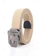 זול אביזרים-חגורת פוליאסטר מתכווננת לגברים עם אבזם דגל אמריקאי, חגורת מותן פטריוטית רב-צבעונית לאירועי יום השנה ה-250 לארה"ב, יום העצמאות, טיולים, חופשות ולבוש ספורטיבי קז'ואל