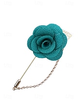 abordables Boda ACC-Pin de solapa con flor de poliéster elegante para hombre: múltiples opciones de color, elegante y moderno, perfecto para bodas y fiestas.