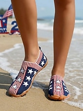 cheap Women Shoes-Women's Patriotic Anniversary Water Shoes – Quick-Dry, Wide Fit, Non-Slip for Beach, Pool, Travel &amp; Summer