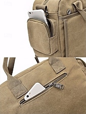 voordelige Herentassen-Herentas van canvas met meerdere vakken, geschikt als messenger- of crossbodytas – verstelbare riem, grote inhoud, duurzame stof, ideaal voor dagelijks gebruik, woon-werkverkeer en reizen.