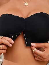 cheap Bras-Women's Sexy Lingerie Bra BacklessNightwearNylon Daily Home Outdoor Solid Colored Fashion Black Beige Summer Spring
