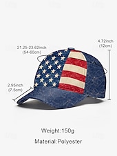  Gorra unisex ajustable con bandera estadounidense, estampado de poliéster, estilo vintage, ideal para el 250.º aniversario de EE. UU., el Día de la Independencia y viajes casuales cotidianos.