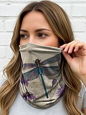 billiga Semestertillbehör-Damhatt i bohemisk polyester med trollslända- och blommönster, flerfärgad, multifunktionell halsduk, perfekt för vardagsbruk, semester och resor