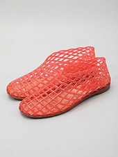abordables Ballerines femme-Ballerines noires chics en plastique pour femmes - chaussures d'eau respirantes à structure ajourée et semelle souple, idéales pour les vacances à la plage et les promenades en bord de mer. &amp;tenues