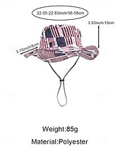 Недорогие Аксессуары-Женская ковбойская шляпа-панама из полиэстера с принтом, 2 в 1, многофункциональная, с патриотическим дизайном в виде флага США, идеально подходит для празднования 250-летия США, Дня независимости и повседневной носки.