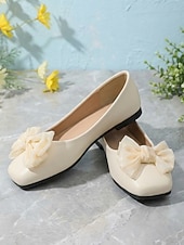 tanie Buty na płaskim obcasie damskie-Damskie balerinki z kokardką w kolorze różowym, eleganckie, wsuwane buty na co dzień z kwadratowymi noskami, do noszenia na co dzień, w podróży i do pracy &amp;weekendowy wypoczynek