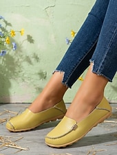 Недорогие Женская обувь на плоской подошве-Женские желтые мокасины-лоферы, удобные повседневные туфли без шнурков, мягкие легкие прогулочные туфли для повседневной носки, путешествий и работы. &amp;отдых в выходные
