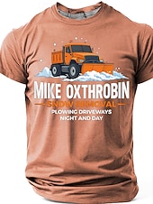 Men's MIKE OXTHROBIN Snow Removal Funny Adult Humor Naughty Pun Graphic T-Shirt Plowing Driveways Night and Day Gag Gift Casual Wear Designer Clothing Apparel S M L XL XXL XXXL