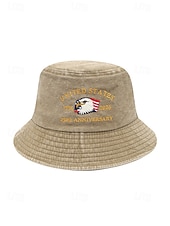  Мужская хлопковая панама с вышитым орлом, разноцветная патриотическая шляпа в честь 250-летия независимости США, для повседневной носки, путешествий, отдыха и фестивалей на открытом воздухе.