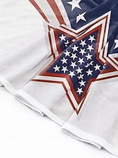 preiswerte Zubehör-Patriotischer Damenschal aus Polyester-Chiffon, leicht und atmungsaktiv mit Sternenmuster, ideal für die Feierlichkeiten zum 250. Jahrestag der USA, den Unabhängigkeitstag, den Alltag und den Urlaub.