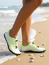 preiswerte Frauen-Schnelltrocknende Wasserschuhe für Damen – leichte, atmungsaktive Aqua-Strandschuhe mit verstellbarer elastischer Schnürung und rutschfester Sohle, barfußähnlicher Outdoor-Stil für Strand, Surfen,