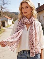 baratos Acessórios de férias-Lenço feminino de chiffon leve estilo boêmio, estampa de leopardo, várias cores, ideal para uso diário, férias e viagens.