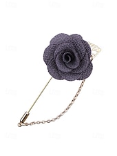 abordables Boda ACC-Pin de solapa con flor de poliéster elegante para hombre: múltiples opciones de color, elegante y moderno, perfecto para bodas y fiestas.