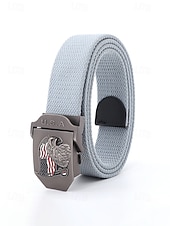 זול אביזרים-חגורת פוליאסטר מתכווננת לגברים עם אבזם דגל אמריקאי, חגורת מותן פטריוטית רב-צבעונית לאירועי יום השנה ה-250 לארה"ב, יום העצמאות, טיולים, חופשות ולבוש ספורטיבי קז'ואל