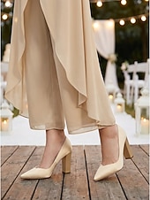 Χαμηλού Κόστους Μητέρα της Νύφης/του Γαμπρού-Γυναικεία μπλε σκούρο γόβες με ψηλό τακούνι, κομψά παπούτσια για τη μητέρα της νύφης για γάμο στην πόλη, άνετα παπούτσια με μυτερή μύτη και μεσαίο τακούνι για επίσημες εκδηλώσεις &amp;βραδινά ρούχα