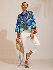 halpa Puserot &amp;amp; Paidat-viidakkovillijuhla silkkinen satiinipaita dolmanhihoilla