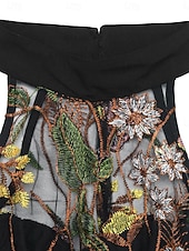 economico tute da festa-Per donna Normale Tuta Elegante Floreale Senza Maniche Gamba larga All'americana Pizzo Patchwork Feste Streetwear Vestibilità regolare Nero Estate