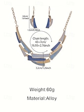 olcso Nyaralási kiegészítők-női bohém ötvözetből készült nyaklánc és fülbevaló szett, többszínű, stílusos és elegáns dizájn, ideális mindennapi használatra, nyaraláshoz és utazáshoz