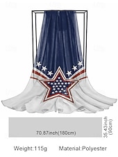 preiswerte Zubehör-Patriotischer Damenschal aus Polyester-Chiffon, leicht und atmungsaktiv mit Sternenmuster, ideal für die Feierlichkeiten zum 250. Jahrestag der USA, den Unabhängigkeitstag, den Alltag und den Urlaub.