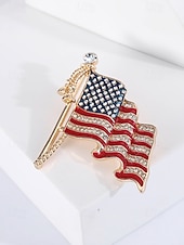 tanie Akcesoria-Zestaw broszek patriotycznych dla kobiet, ze stopu metali, w kolorze złotym i srebrnym, 2-częściowe przypinki z flagą USA, idealne na 250. rocznicę USA, Dzień Niepodległości i na co dzień