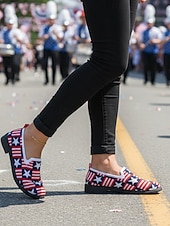  Zapatillas de lona para mujer conmemorativas del 250.º aniversario de EE. UU. - Estrellas conmemorativas &Zapatos de rayas para el Día de la Independencia de 2026 &eventos patrióticos
