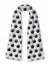 preiswerte Zubehör-Sport-Kühltuch aus Polyester mit Fußballmuster für Herren, ideal für Fußballtraining, Spieltage, Fanunterstützung, Fitnessstudio und Fitness.