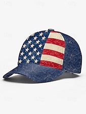  Gorra unisex ajustable con bandera estadounidense, estampado de poliéster, estilo vintage, ideal para el 250.º aniversario de EE. UU., el Día de la Independencia y viajes casuales cotidianos.