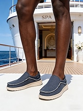 cheap Men-Men's Knit Slip-On Loafers – Lightweight Breathable Casual Shoes, Island &amp; Cruise, Travel &amp; Everyday Wear