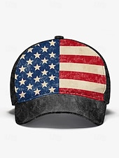  Gorra unisex ajustable con bandera estadounidense, estampado de poliéster, estilo vintage, ideal para el 250.º aniversario de EE. UU., el Día de la Independencia y viajes casuales cotidianos.
