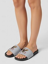  Sandali da donna grigi patriottici – ciabatte da spiaggia leggere con grafica di aquila e bandiera americana, ideali per vacanze, piscina, resort e abbigliamento casual estivo.