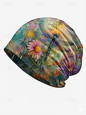 billiga Semestertillbehör-Damhatt i bohemisk polyester med trollslända- och blommönster, flerfärgad, multifunktionell halsduk, perfekt för vardagsbruk, semester och resor