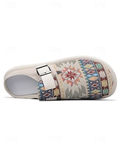 cheap Men-Men's White Canvas Slip-On Loafers with Adjustable Strap, Breathable and Lightweight, Best for Beach Vacation, Travel and Casual Outings