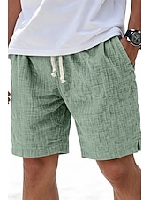 voordelige Klassiek-Voor heren Korte broek Zomer korte broeken Strandshorts Casual korte broek Trekkoord Elastische taille Effen Kleur Met Textuur Comfort Ademend Knielengte Dagelijks Buiten Streetwear Modieus Retro