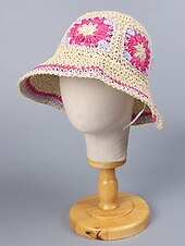 preiswerte Urlaubszubehör-Gewebter Damen-Sonnenhut im Boho-Stil, mehrfarbig, faltbar, perfekt für Strand- und Resorturlaube sowie als lässiger Alltagsbegleiter