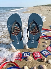 baratos Sapatos masculinos-Chinelo masculino com estampa da bandeira americana – sandálias de praia leves para o Dia da Independência e celebrações dos EUA. &amp;viagens de verão