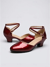 Недорогие 1920-е годы и эпоха Гэтсби-Классические женские туфли в стиле Гэтсби 1920-х годов, темно-красные, из лакированной искусственной кожи – элегантные туфли-мэри-джейн с ремешком на щиколотке для вечеринок в стиле «ревущих 20-х» и