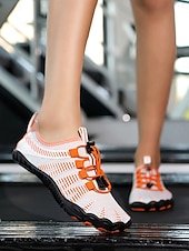 preiswerte Frauen-Schnelltrocknende Wasserschuhe für Damen – leichte, atmungsaktive Aqua-Strandschuhe mit verstellbarer elastischer Schnürung und rutschfester Sohle, barfußähnlicher Outdoor-Stil für Strand, Surfen,