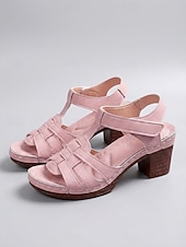 cheap Heeled Sandals-Women's Pink Block Heel Sandals – Elegant Open-Toe Summer Heeled Sandals with Strappy Design, Stylish Casual Dress Sandals for Women, Perfect for Parties, Garden Events, Travel and Everyday Wear