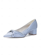 baratos Mãe da Noiva/Namorado-Sapatos de salto grosso femininos - elegantes sapatos azul-marinho para a mãe da noiva em casamentos na cidade.