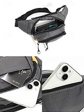 Χαμηλού Κόστους Ανδρικές τσάντες-Ανδρική τσάντα μέσης από νάιλον, πολύχρωμη τσάντα μέσης μεγάλης χωρητικότητας με πολλαπλές τσέπες, ρυθμιζόμενη ζώνη, τσάντα χιαστί στήθους για καθημερινή χρήση, πεζοπορία, υπαίθρια αθλήματα και ταξίδια